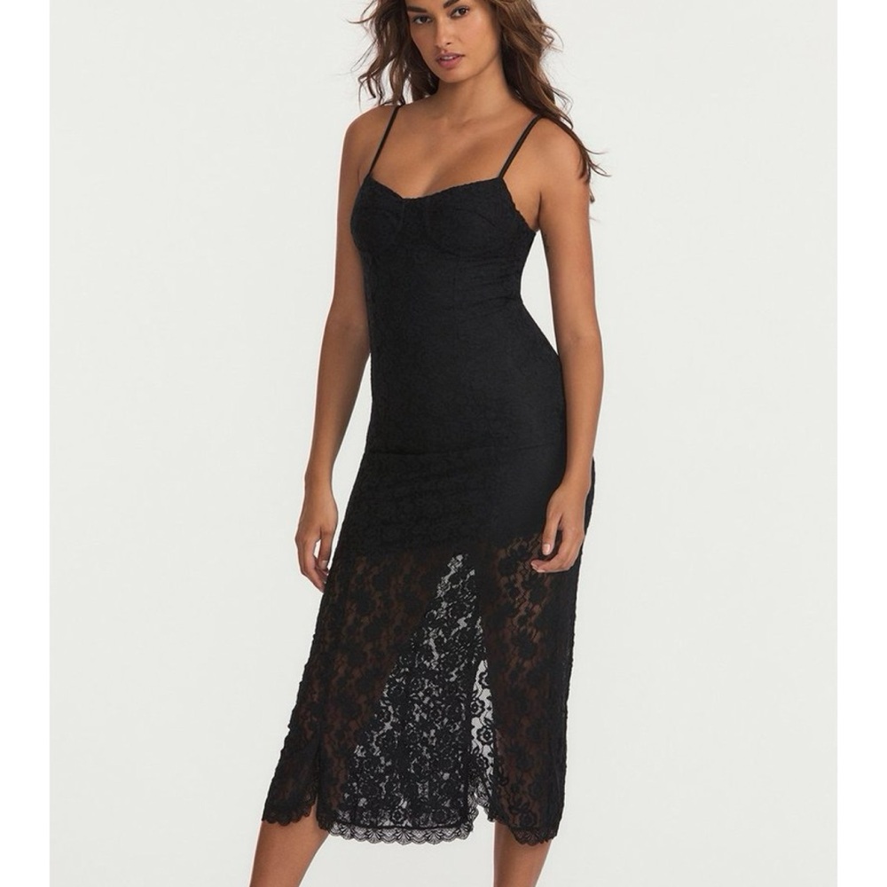 LoveShackFancy Black Lace Dress